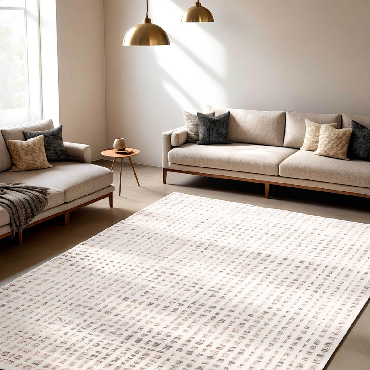 TEPPICH, Weiß - Weiß, Textil (120/170cm) - Oviala