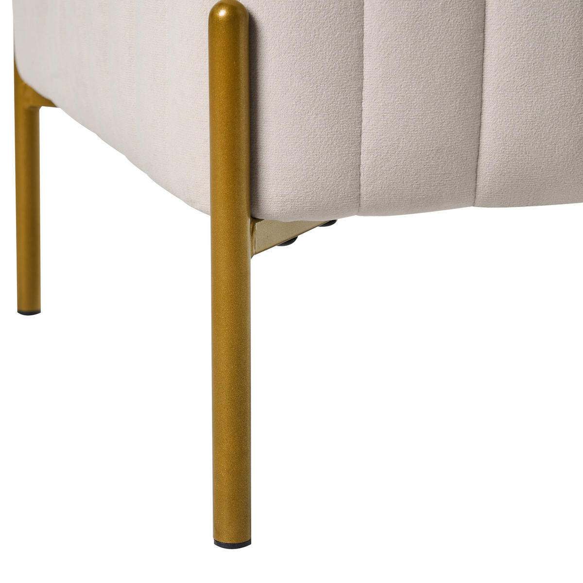 TABURET catifea alb crem Utah - alb, material textil (47/43/47cm) - Beliani