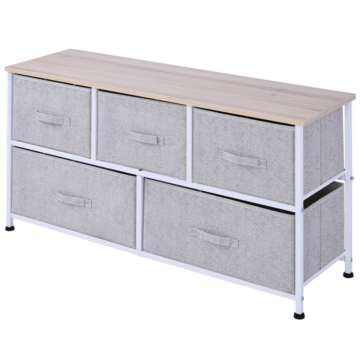 KOMMODE Grau Weiß Holzoptik 100/30/54 cm - Grau, Metall (100/54/30cm) - PANGIVO