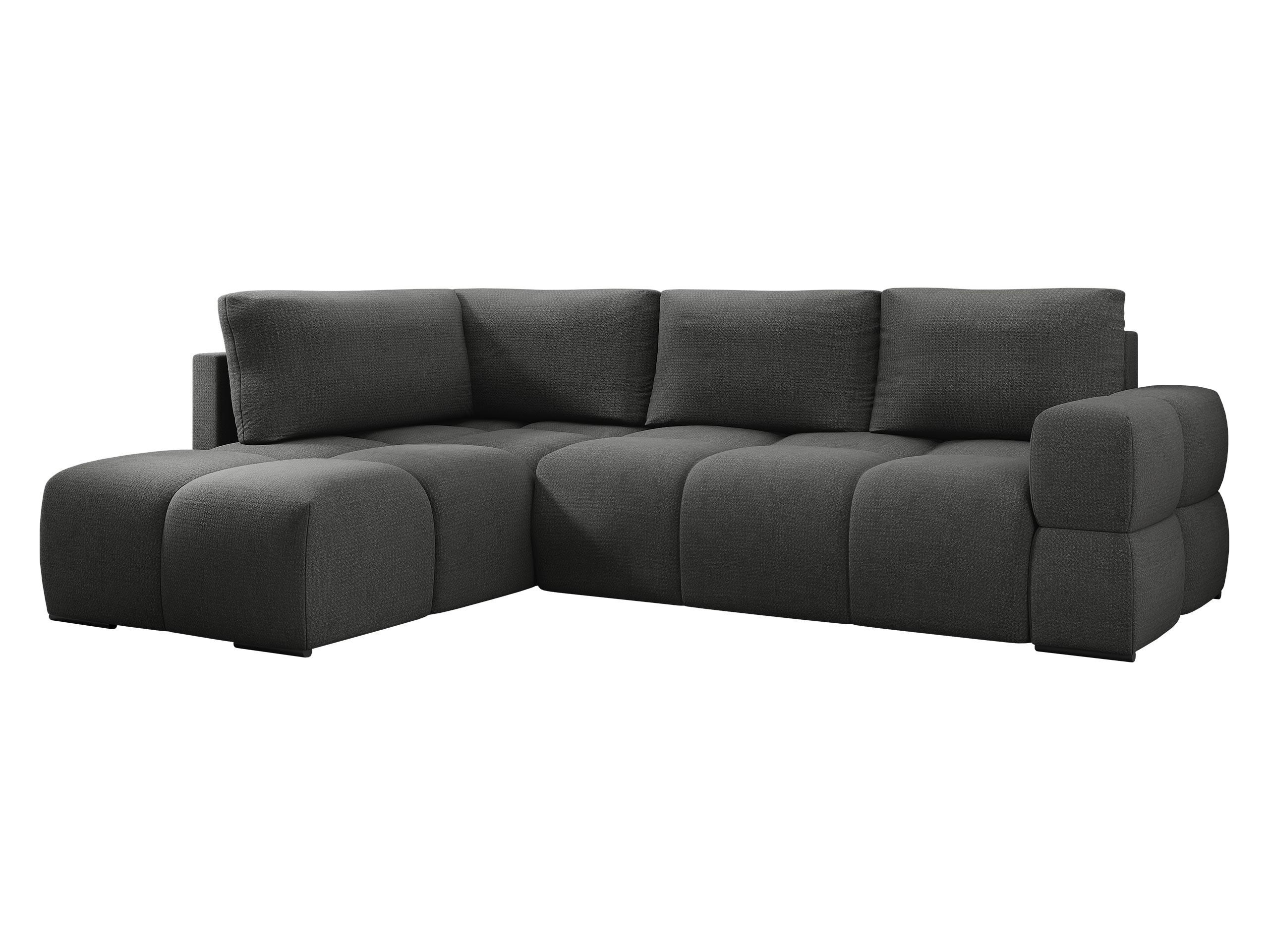ECKSOFA Taremi - Dunkelgrau/Schwarz, Holz/Kunststoff (267/185cm) - MIRJAN24
