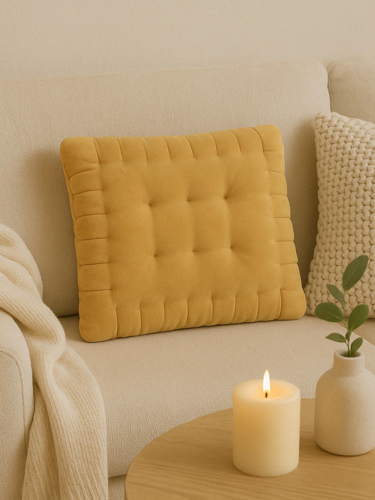 ZIERKISSEN Butterkeks Keks 40 x 30 cm - Beige, Textil (30/40/10cm) - United Labels