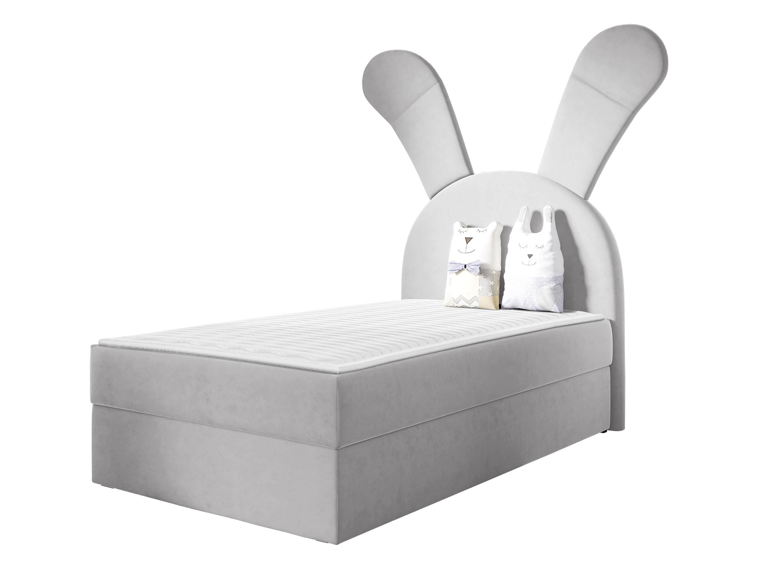 BOXBETT Bunny Light, Seite: Rechts - Hellgrau/Schwarz, Holz/Textil (100/200cm) - MIRJAN24