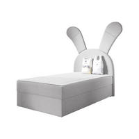 BOXBETT Bunny Light, Seite: Links - Hellgrau/Schwarz, Holz/Textil (100/200cm) - MIRJAN24
