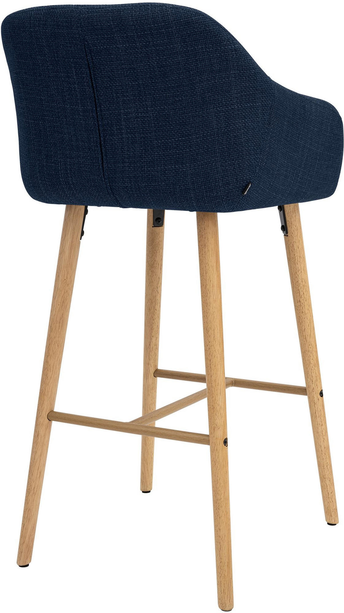 BARHOCKER Stoff Blau - Blau/Eukalyptusholzfarben, Textil (54/105/60cm) - CLP