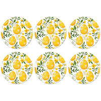 GLASUNTERSETZER Blumen - Ostereier - Gelb Tischset für Gläser 10x10 cm - Gelb, Naturmaterialien (10/0.2cm) - MuchoWow