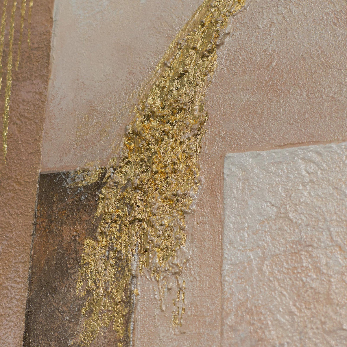 GEMÄLDE Geometrie des Lichts Schattenfugenrahmen Eichefarben 70x50 cm - Eichefarben, Holz (70/50cm) - YS-art gallery