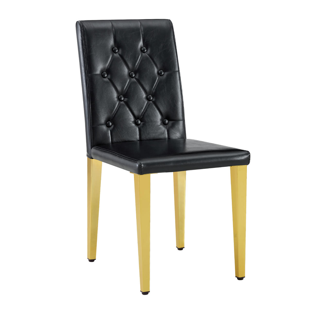 ESSGRUPPE DE-39468 5-teilig, Glastisch und 4 Stühlen mit Rautenmuster Schwarz - Schwarz, Metall (85/75/85cm) - ComfortXL