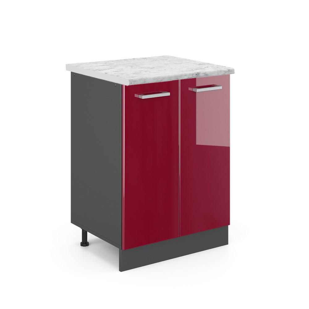 Vicco SPODNÍ SKŘÍŇKA KUCHYŇSKÉ LINKY R-Line Červená vysoký lesk 60 cm PD Mramor