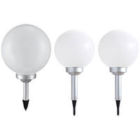 LED AUSSENLEUCHTE Kugel Weiß Modern 3er Set - Weiß, Kunststoff (25/25/65cm)