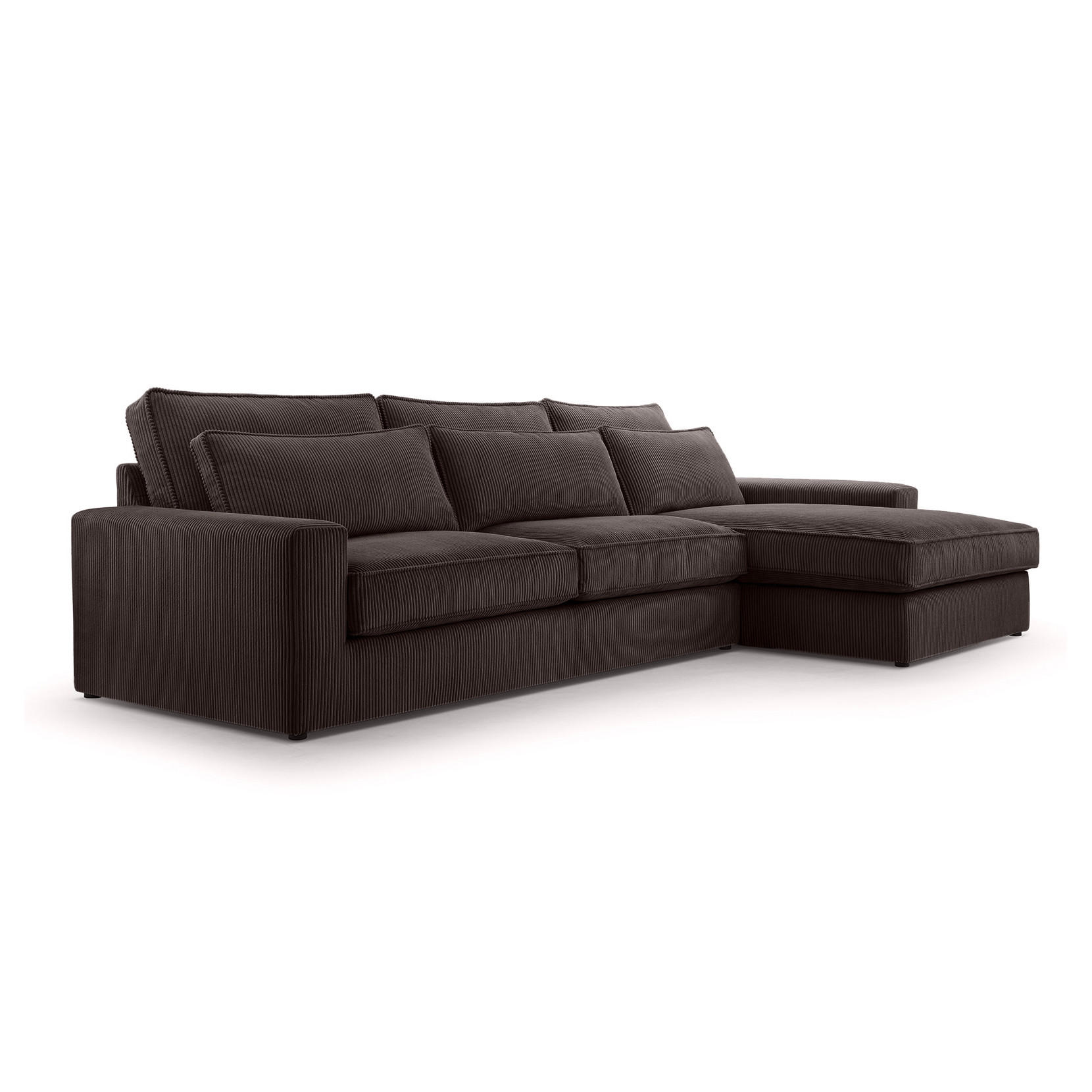 ECKSOFA 4 Sitzer Medan Mini, Dunkelbraun - Dunkelbraun, Textil (276/176cm) - Fedve