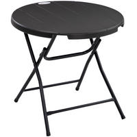 GARTENTISCH 80/80/73 cm dunkelgrau aus Stahl und HDPE klappbar - Dunkelgrau, Metall (80/80/73cm) - OKWISH