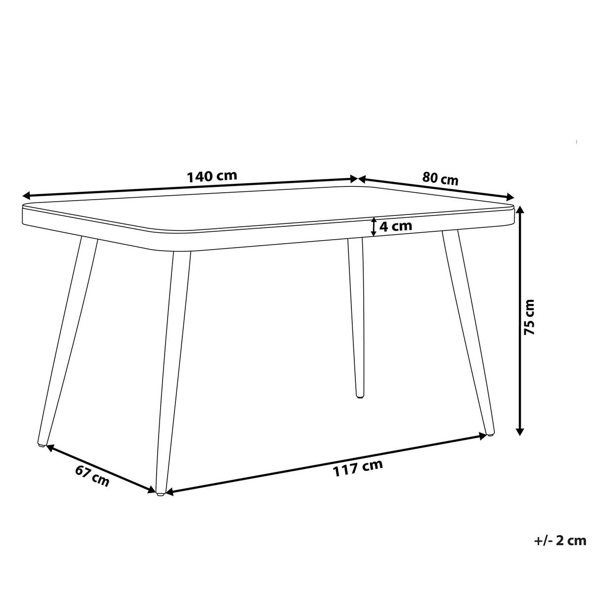 GARTENTISCH Aluminium grau 140/80 cm Lipari - Grau, Metall (140/80/75cm) - Beliani