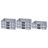 EUROBOX 8x Nextgen Portable Uno 12x40x60cm 23 Liter - Grau, Kunststoff (30/17/40cm) - PROREGAL