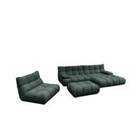 SITZGRUPPE VIVIEN 3ER SET Smaragdgrün Cord - Smaragdgrün, Kunststoff/Textil (510/85/359cm) - KAWOLA