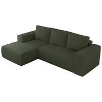 ECKSOFA TRENTINO L Grün Boucle - Links - Schwarz/Grün, Textil (266/164cm) - MKS
