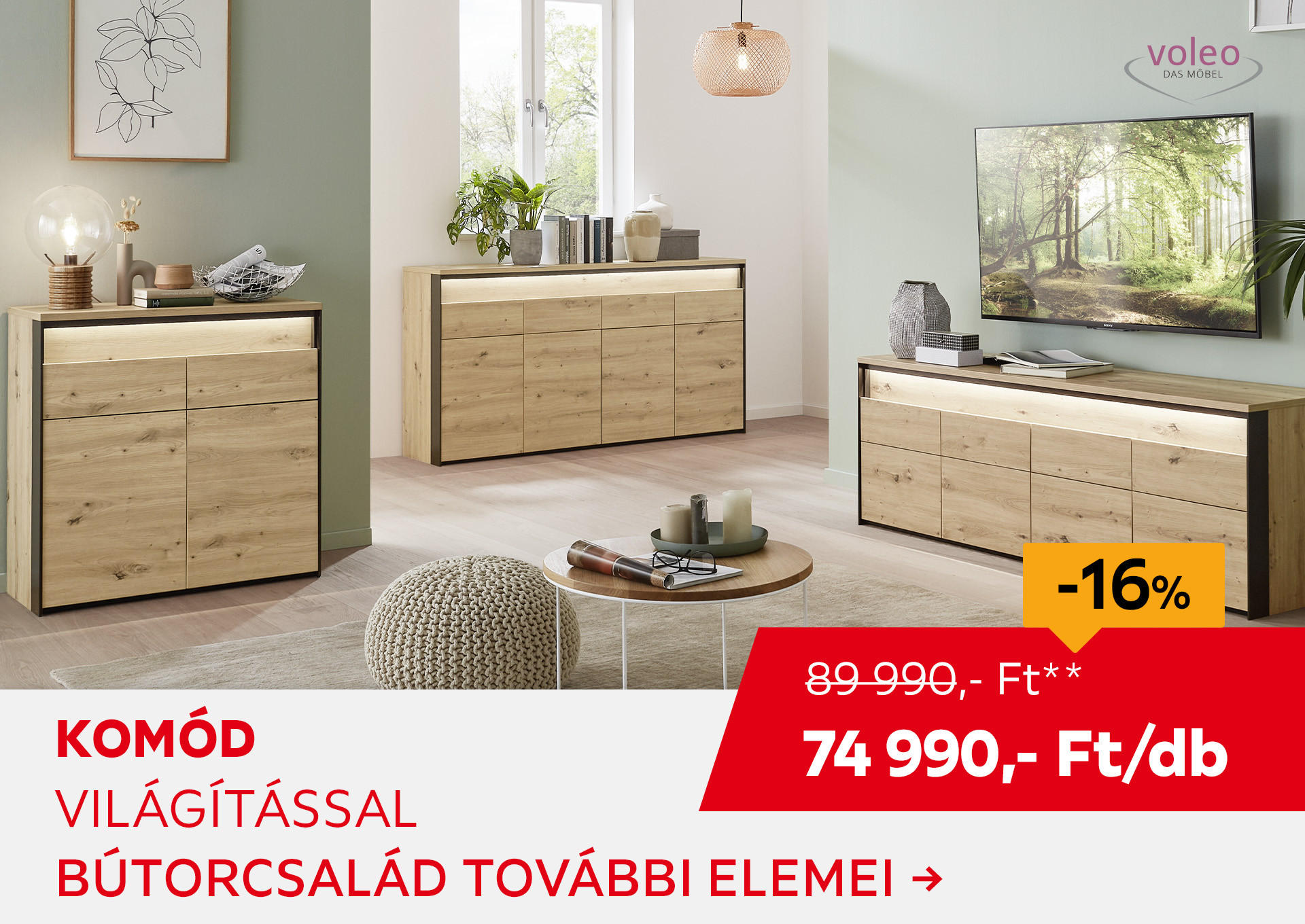 KOMÓD Kiemelt termék 89990 Ft.- helyett 74990 Ft.-