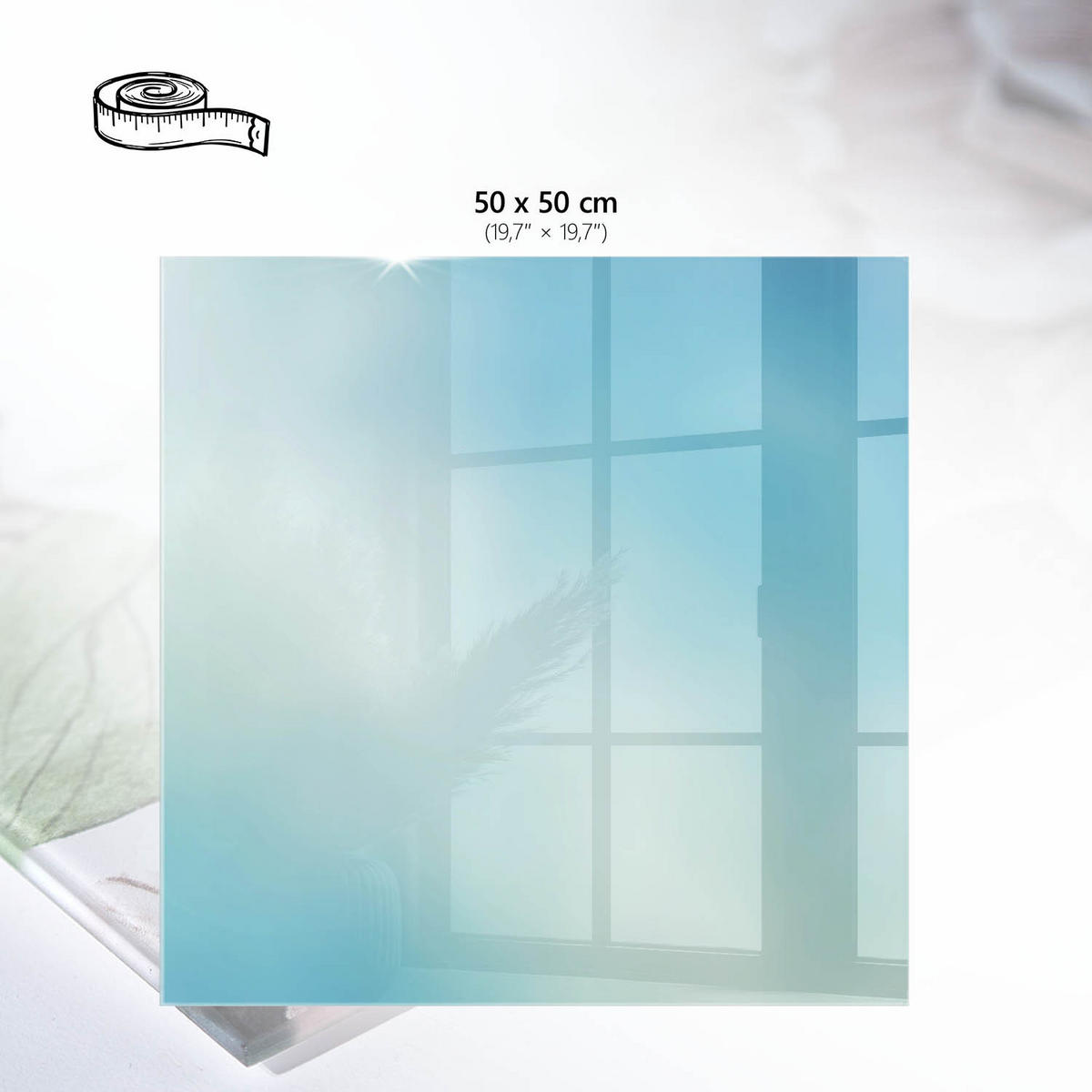 TISCHPLATTE 50x50 cm – Himmel der Sinne - Blau, Glas (50/50/0.4cm) - Wallfluent