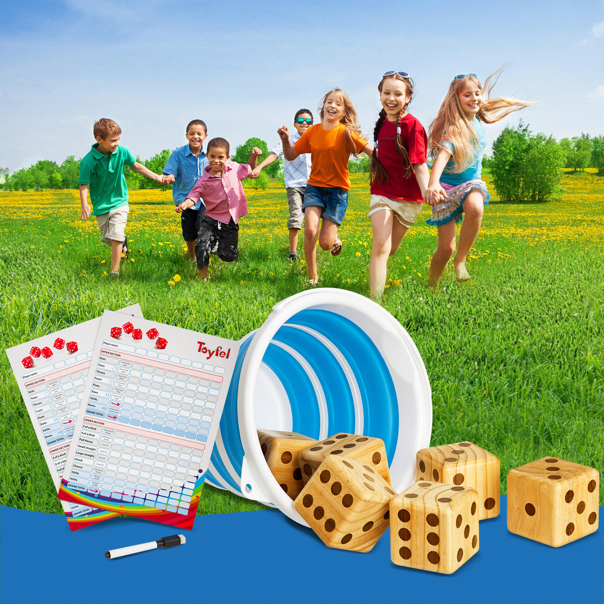 WÜRFELSPIEL Chuck - Naturfarben, Holz (33/33cm) - Toyfel