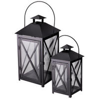 METALLLATERNE Set 2 Stück - Schwarz, Metall (20/40/20cm) - Home Styling Collection