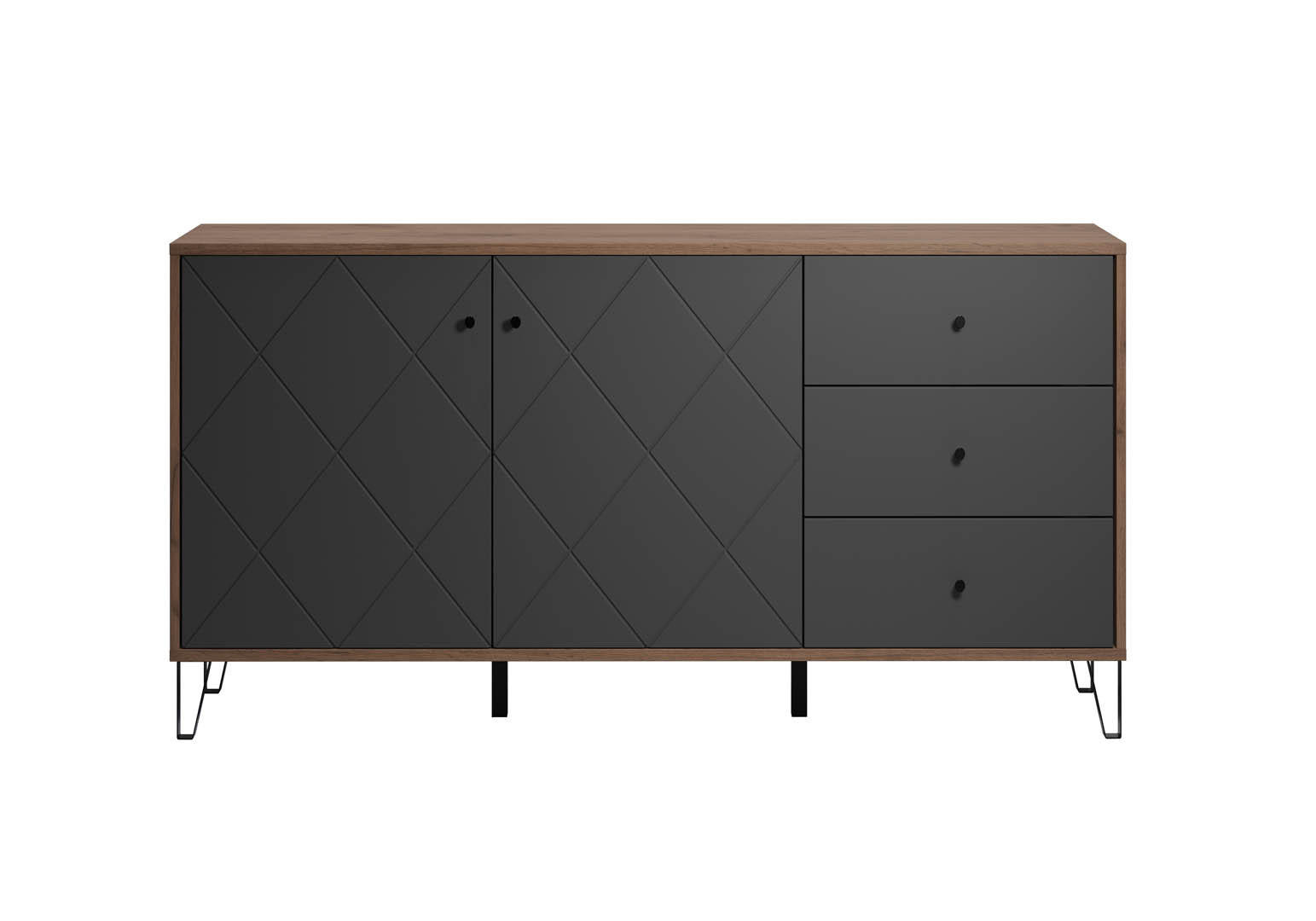 SIDEBOARD Touch Graphitfarben - Graphitfarben, Holzwerkstoff (183/76/40cm) - ebuy24