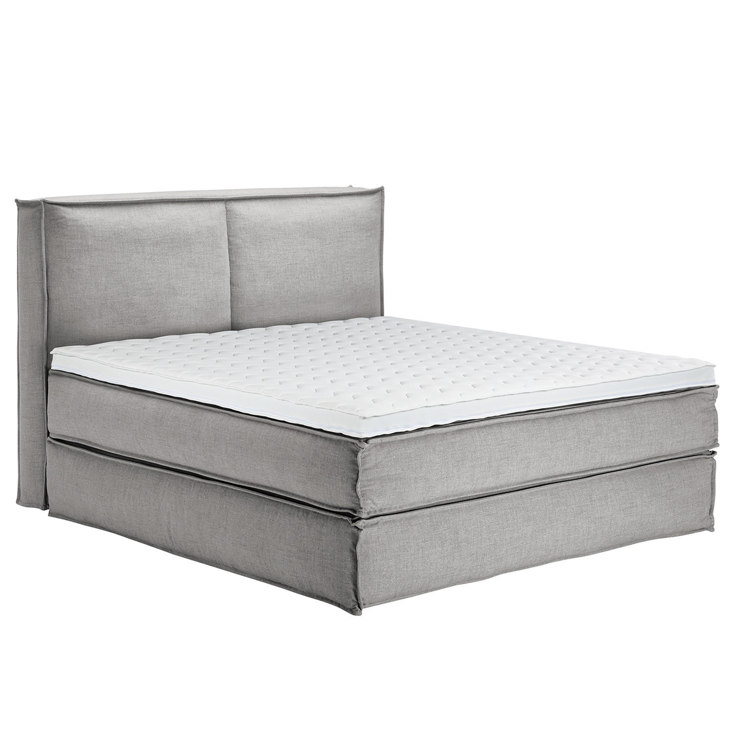 BOXSPRINGBETT mit Kopfteil - Premium - Grau, Textil (180/200cm) - home24