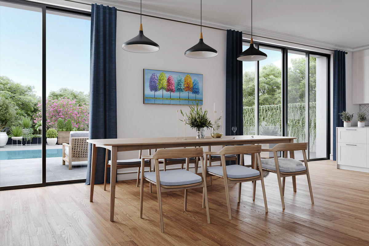 ÖLGEMÄLDE 120/60 cm - Blau/Gelb, Holz/Textil (120/60cm) - KUNSTLOFT