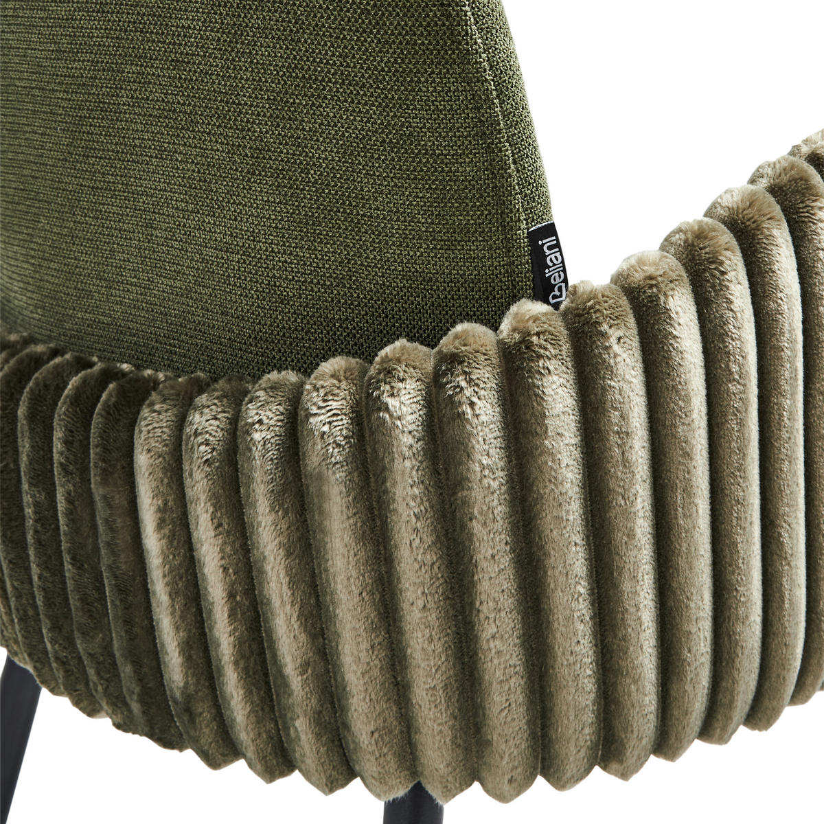 ESSZIMMERSTUHL 2er-Set Grün Amity - Schwarz/Grün, Textil (50/84/56cm) - Beliani