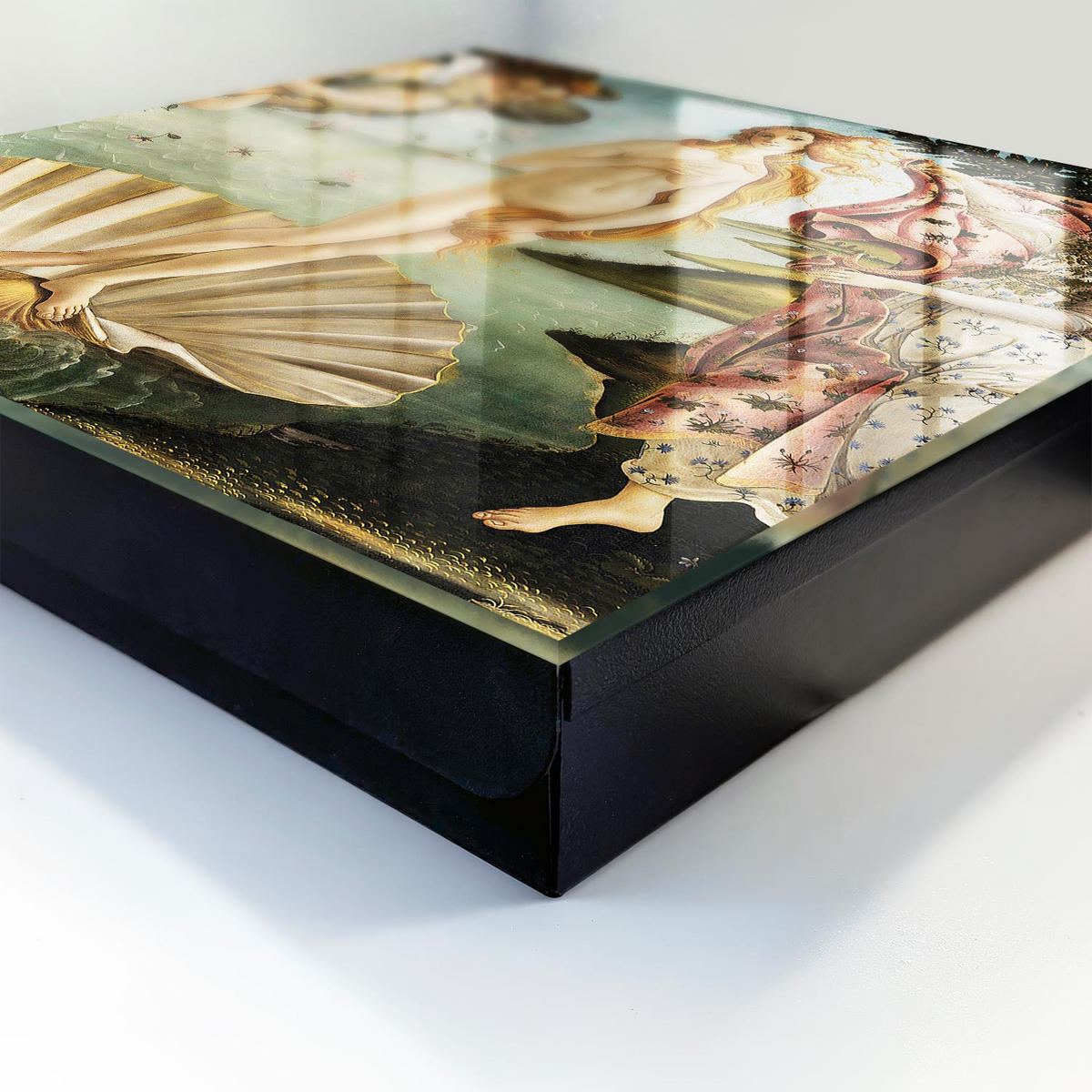 SCHLÜSSELBOX Schwarz 30x30 cm- Türöffnung nach rechts - Die Geburt der Venus - Grün, Metall (30/30/5cm) - TULUP