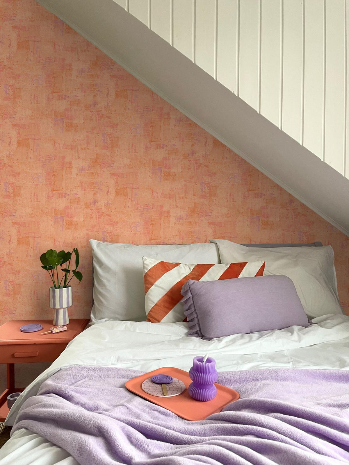 TAPETE mit malerischem Effekt 50 x 900 cm - Orange, Papier (50/900cm) - ESTAhome