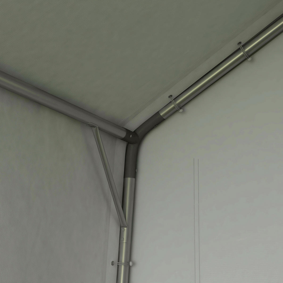 KLEINGARAGE aus Stahl 210x360x235 cm in Dunkelgrau mit Reißverschlusstür - Dunkelgrau, Metall (210/235/360cm) - Modfu