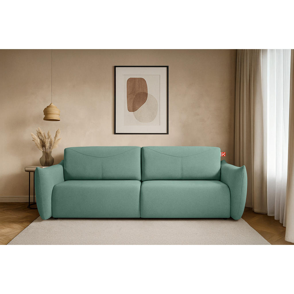 Thumbnail - Konsimo® 3-Sitzer-Sofa, Dunkelblau, Holz, Textil, 242x87x111 cm, Wohnzimmer, Sofas & Couches, Sofas, 3-Sitzer Sofas