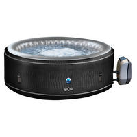 WHIRPOOL Boa Spa Schwarz 5 Personen - Schwarz, Leder (195/20/195cm) - Netspa