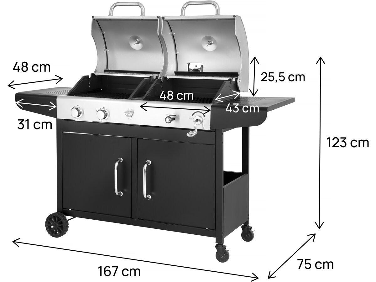 GASGRILL western Schwarz - Grau, Metall (75/123/167cm) - Habitat Garten