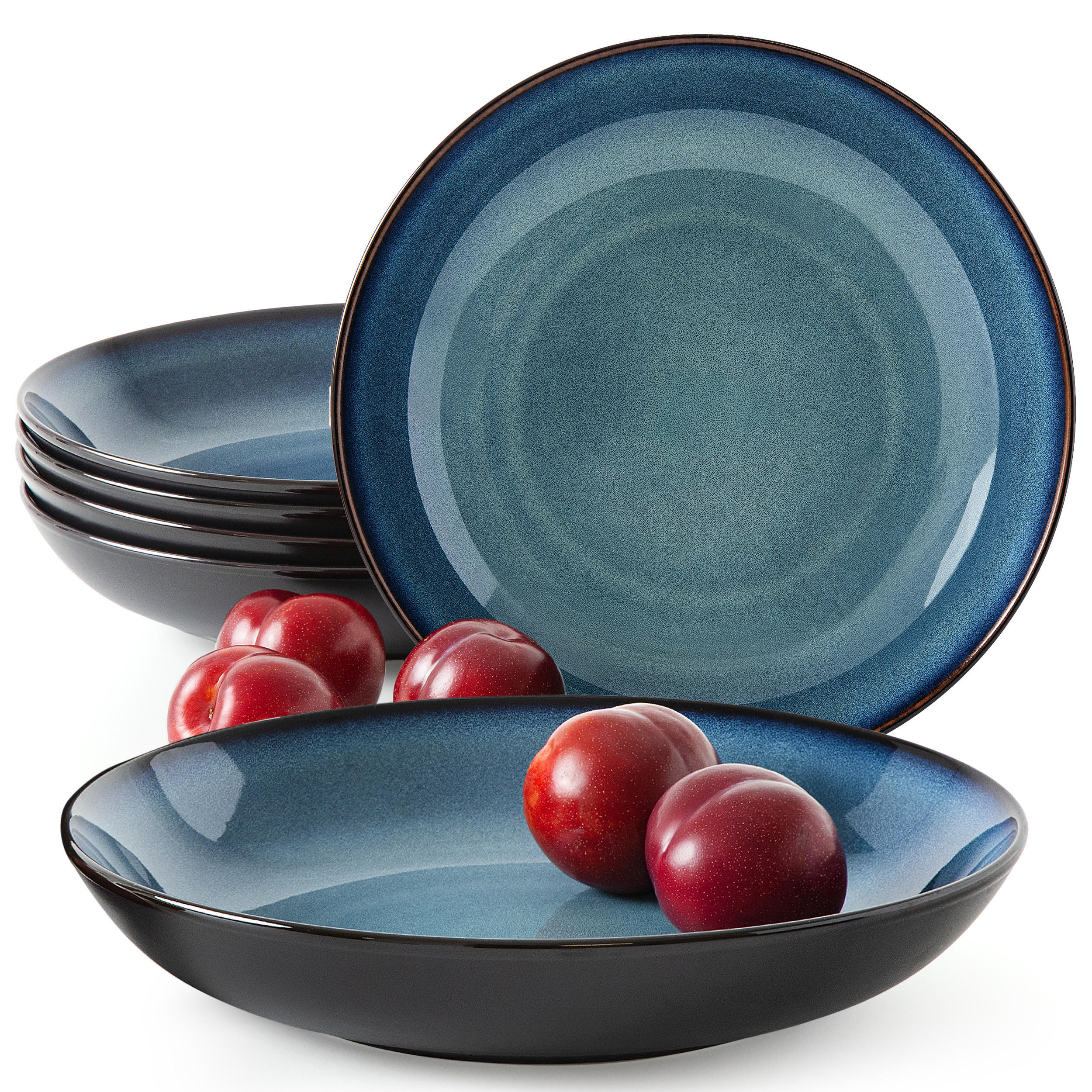 TELLER-SET SUPPENTELLERSET BALI 6-tlg - Blau, Keramik (23cm) - Ritzenhoff Breker