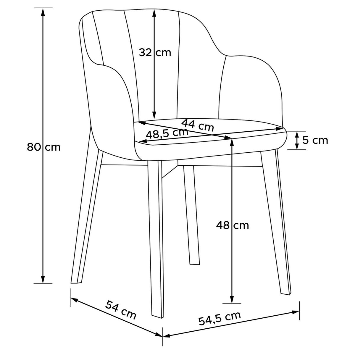 POLSTERSTUHL LONIS Esszimmerstühle 2er Set - Schwarz/Braun, Holz/Textil (55/82/54cm) - KONSIMO®