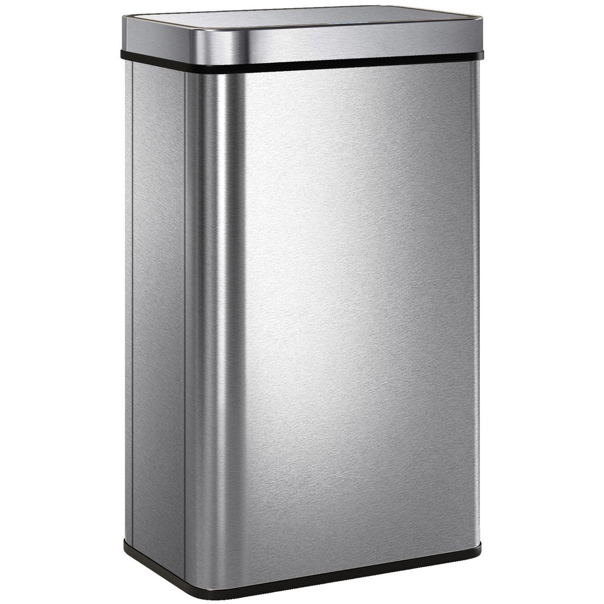 MÜLLEIMER 60L Automatischer Küchenmülleimer Edelstahl Silber 39/66/27 cm - Silberfarben, Metall (27/66/39cm) - Rolipo