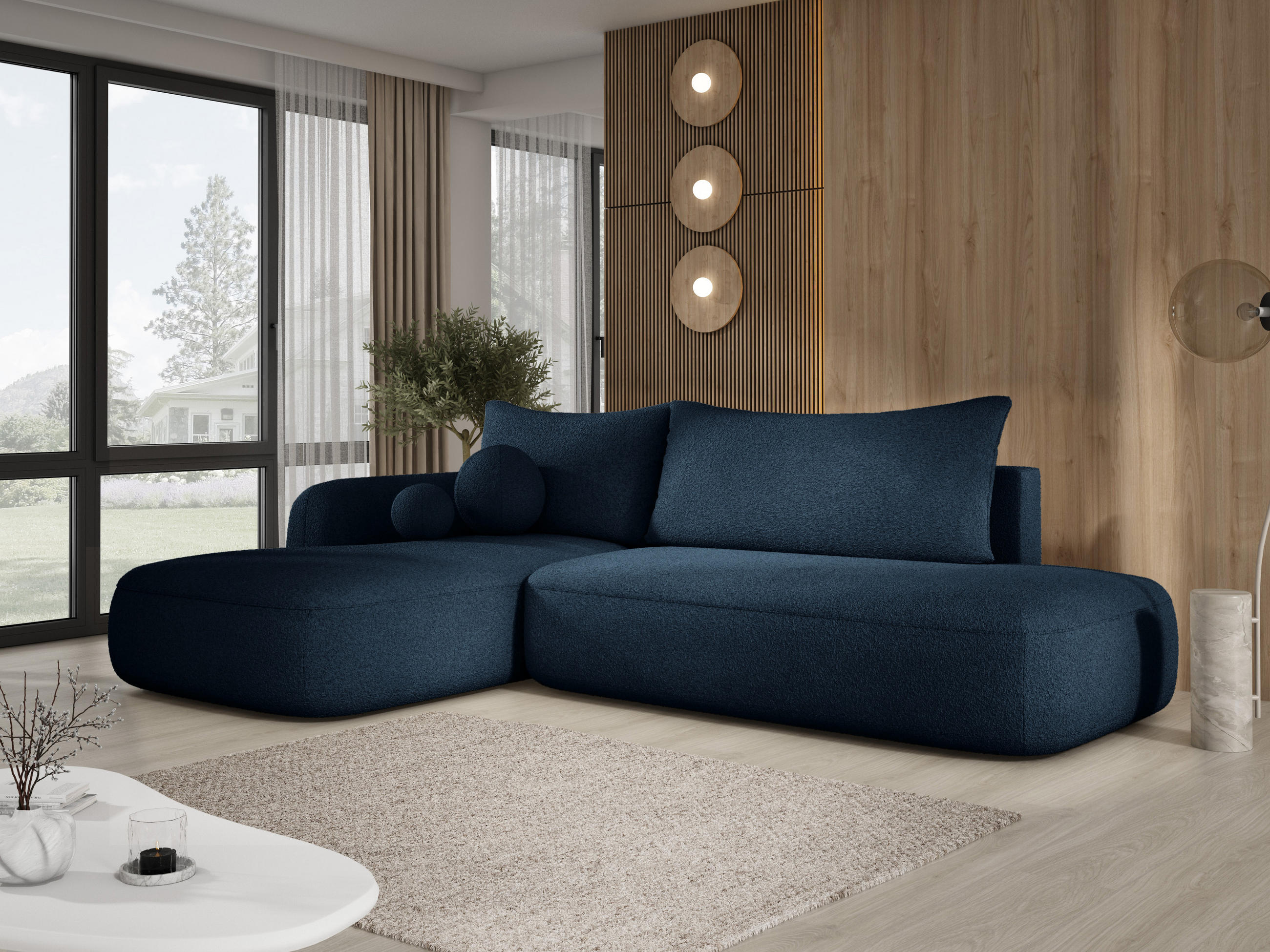ECKSOFA BABU Mit Bettfunktion – Moderne Polsterecke Für Wohnzimmer Funktionales Schlafsofa Im Stoff NOW OR NEVER, 300x105x60cm, Linke, GRAU - Dunkelgrau, Holz/Textil (190/300cm) - DomoHome