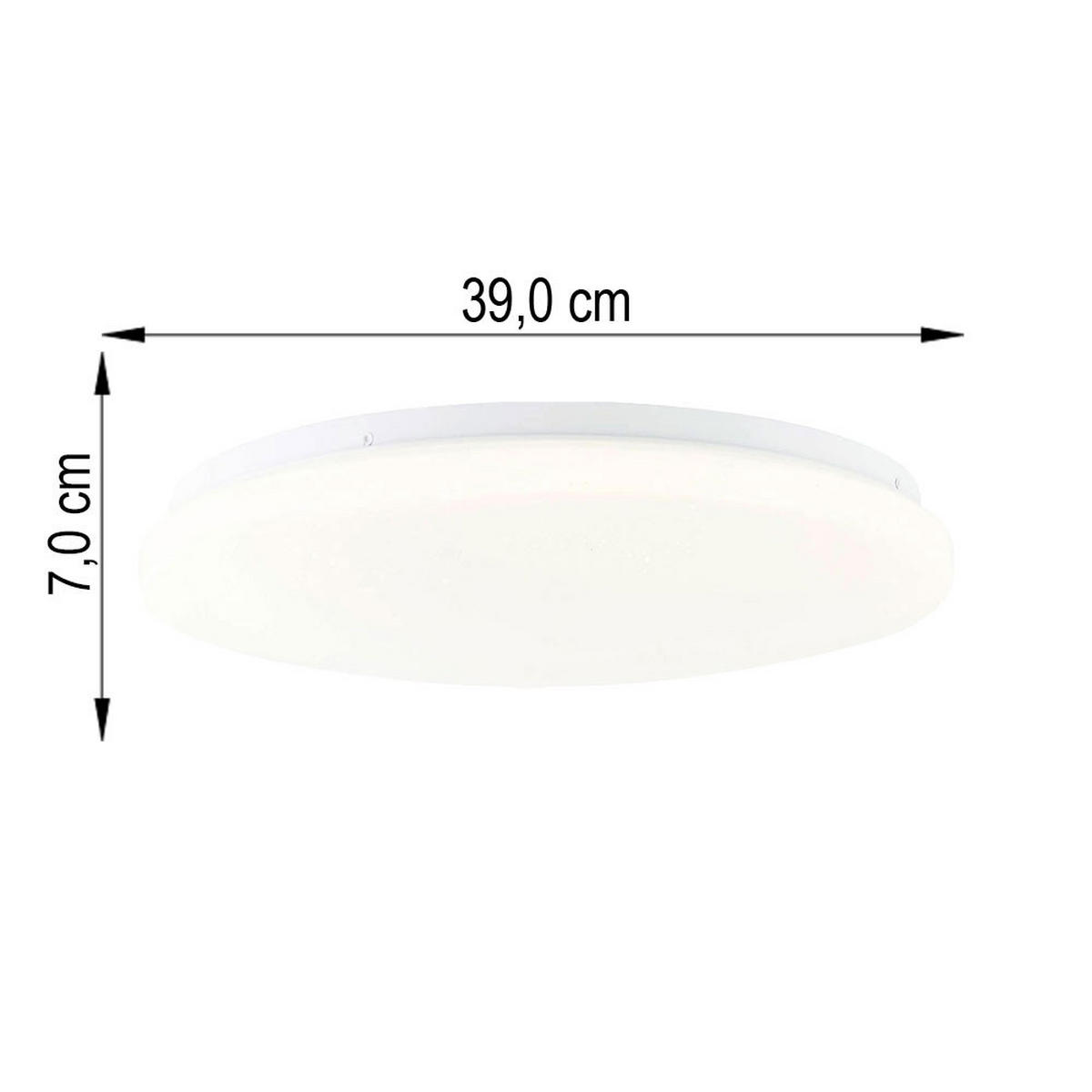 LED DECKENLEUCHTE Weiß Kunststoff - Weiß, Metall (39/39/7cm) - Brilliant