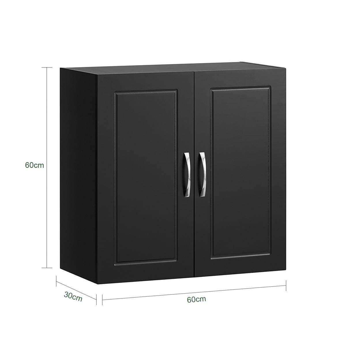 HÄNGESCHRANK Schwarz - Schwarz, Holzwerkstoff (60/60/30cm) - SoBuy
