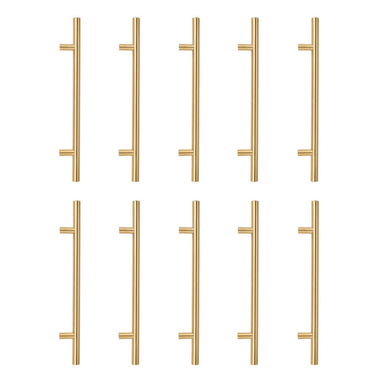 MÖBELGRIFFE 10er-Set aus rostfreiem Edelstahl goldene Vielseitig einsetzbar Einfache Montage Angenehme Haptik Pflegeleicht 250 mm - Goldfarben, Metall (25/1/16cm) - Livingandhome
