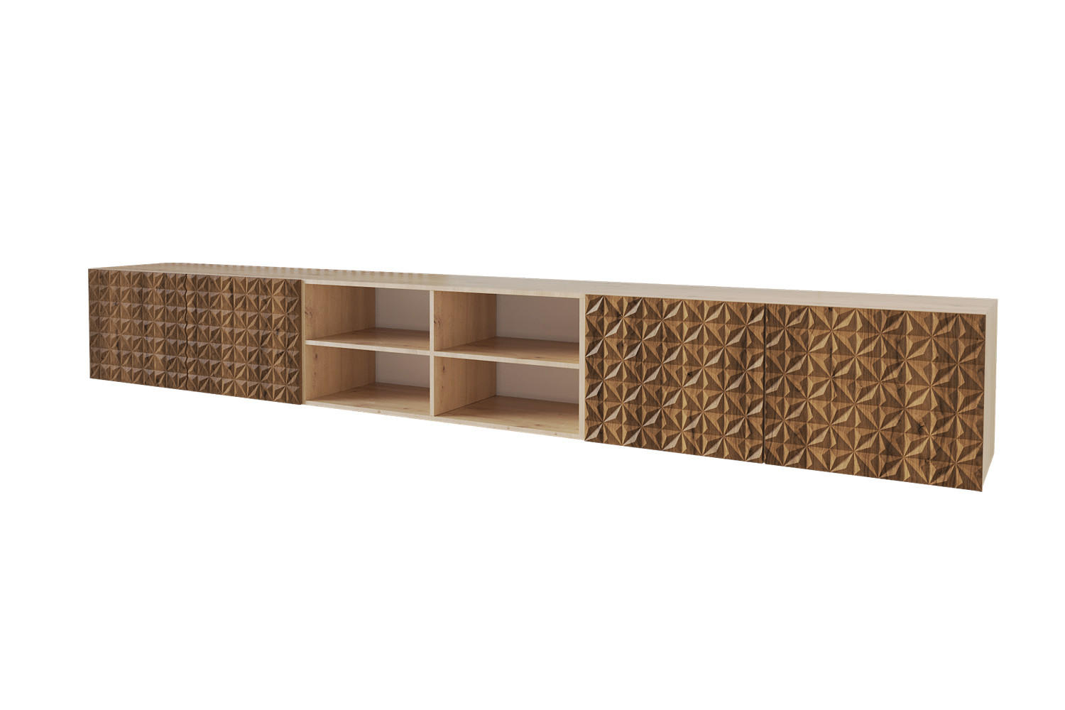 LOWBOARD VIRA-W 3x100x40x41 cm - Artisan / Katania - Eiche Wotan, Holzwerkstoff (300/40/41cm) - ALTDECOR