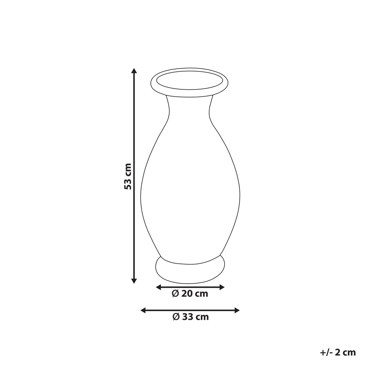 DEKOVASE Terrakotta weiß Rawas - Weiß, Stein (53cm) - Beliani