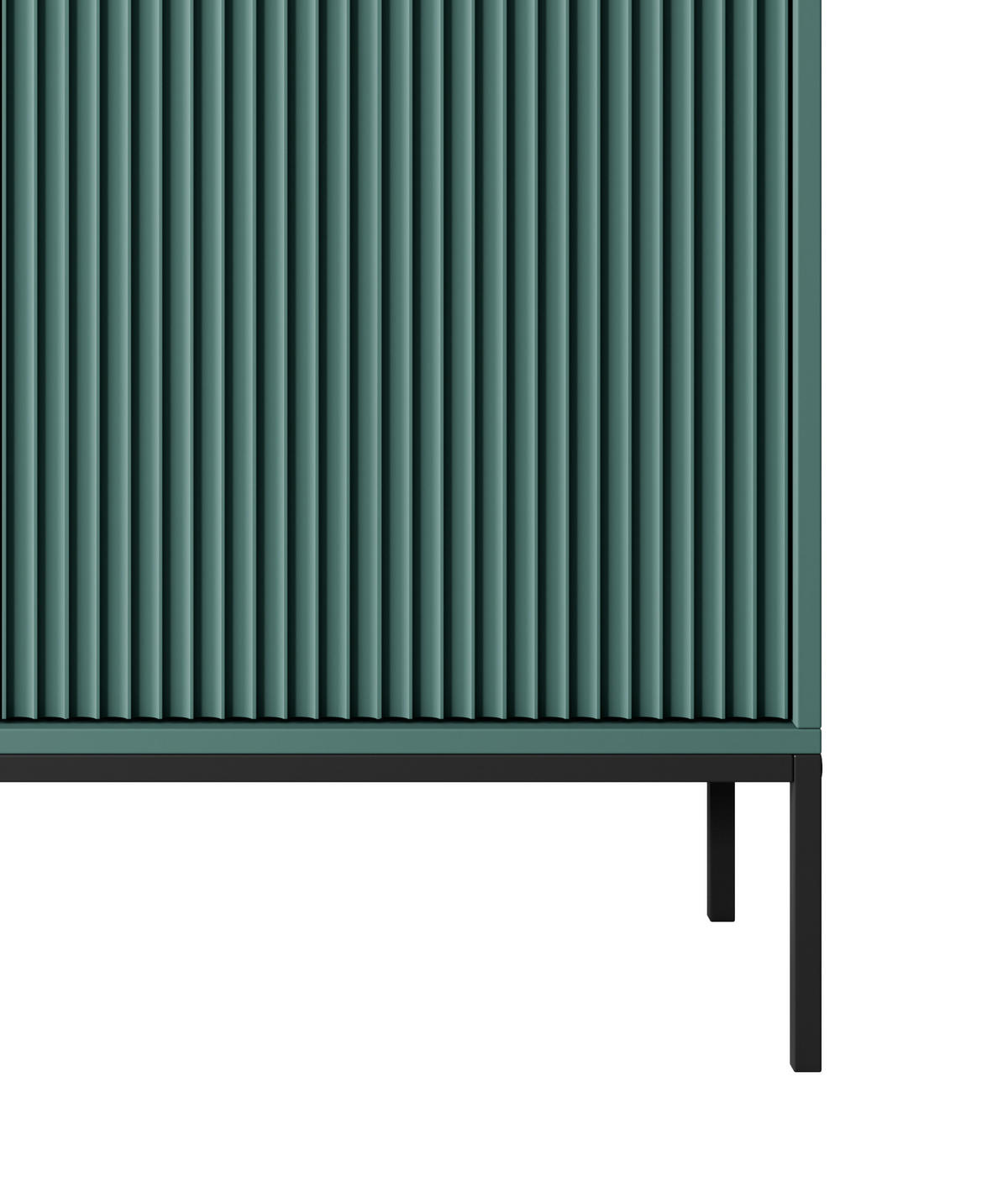 HOCHKOMMODE NOVA Geriffelt, 2-Türen, KOMMODE Schwarz, Schwarze Füße 104x39x cm Labrador - Türkis/Schwarz, Holzwerkstoff/Kunststoff (104/125/39cm) - DomoHome