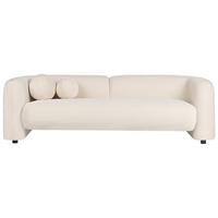 3-SITZER-SOFA Samtstoff cremeweiß Leiren - Weiß, Textil (224/73/83cm) - Beliani