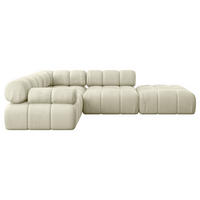 ECKSOFA modulares Sofa Felto-L1 - 285x190x70 cm Beige Velours - Beige, Holzwerkstoff/Textil (285/190cm) - ALTDECOR