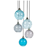 HÄNGELEUCHTE Blau Pabellon - Blau/Grau, Glas (30/44/122cm) - Beliani
