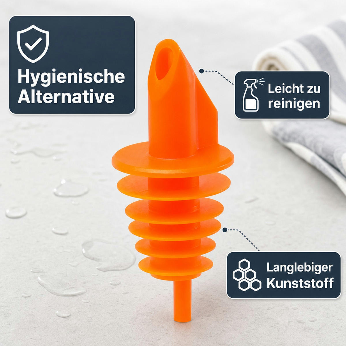 AUSGIESSER BILLY, Kunststoff, für 0,5-1,5L Flaschen - Orange, Kunststoff (3.5/7.5/3.5cm) - ich-zapfe