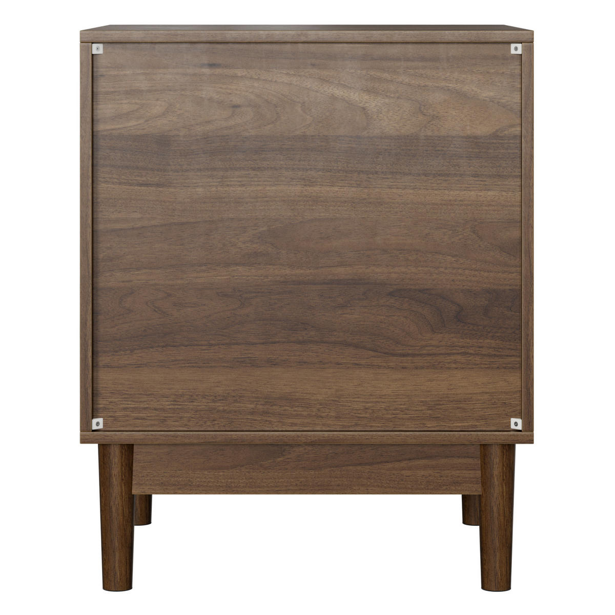 NACHTTISCH aus MDF 45x39x56,5 cm Walnussfarben mit Schublade, offener Ablage und Metallgriff - Walnussfarben, Holzwerkstoff (45/56/39cm) - Modfu