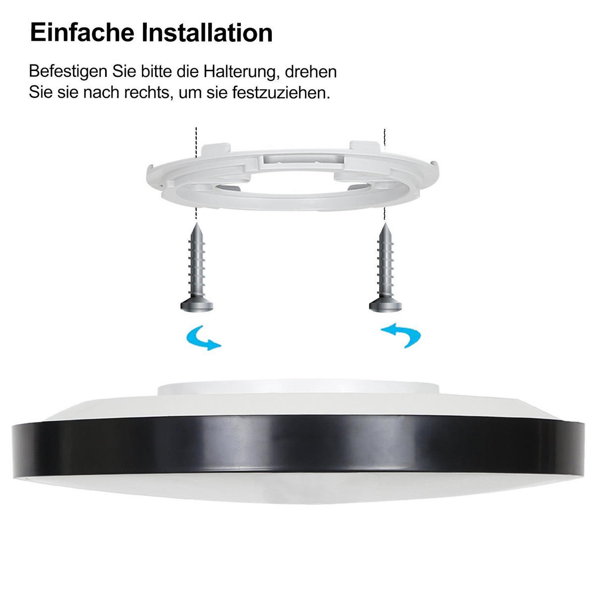 LED-DECKENLEUCHTE Silvia 37/37/3 cm - Schwarz, Kunststoff (37/37/3cm) - Nettlife