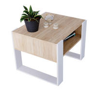 COUCHTISCH KARO 65 - Eichefarben/Weiß, Holz (53.6/65/45cm) - Mat-Haus